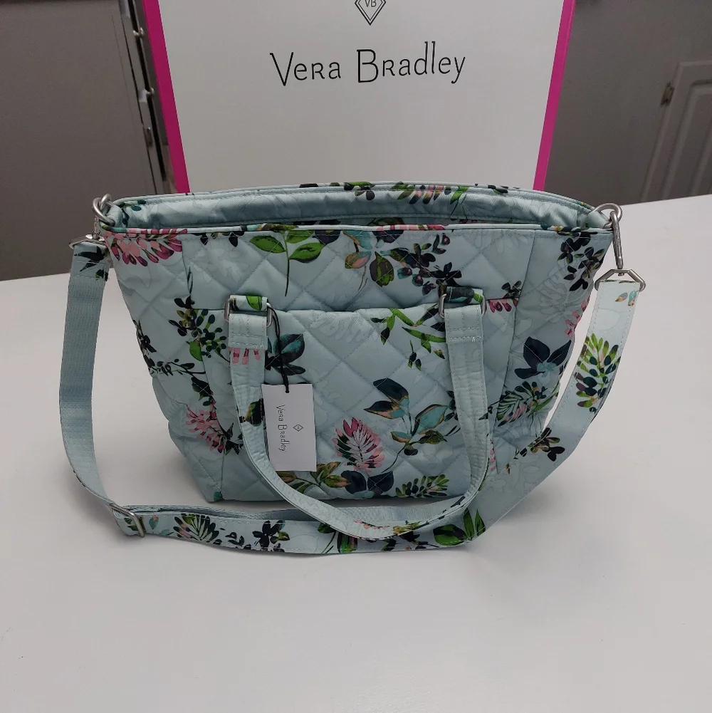 Vera Bradley Performance Twill Multi Strap Shoulder Bag Seawater Blooms NWT - Picture 1 of 4